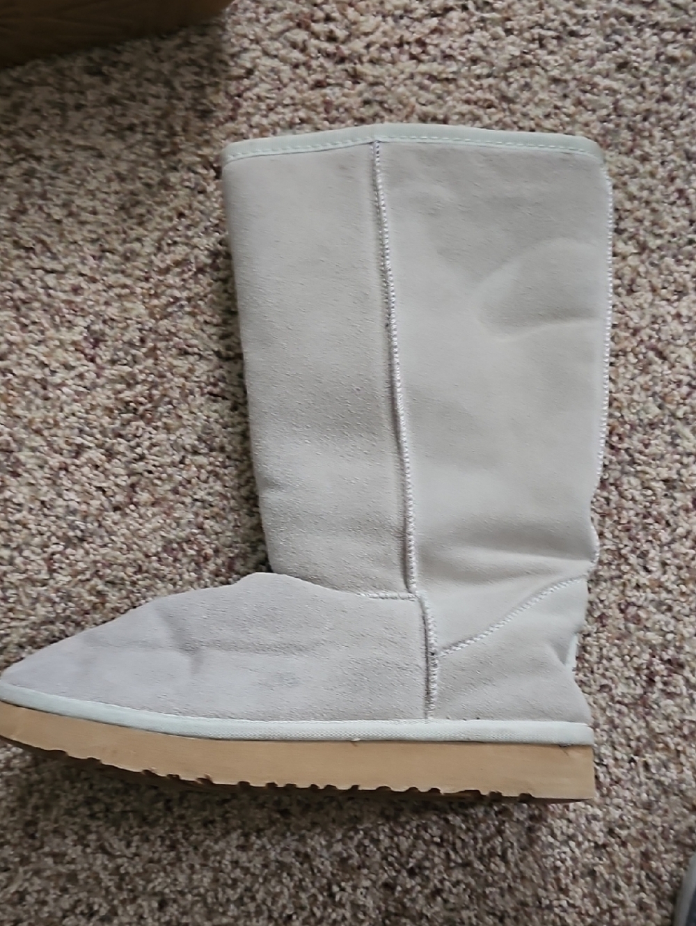 UGG Tall Classic Boot in Light Gray with Tan Sole